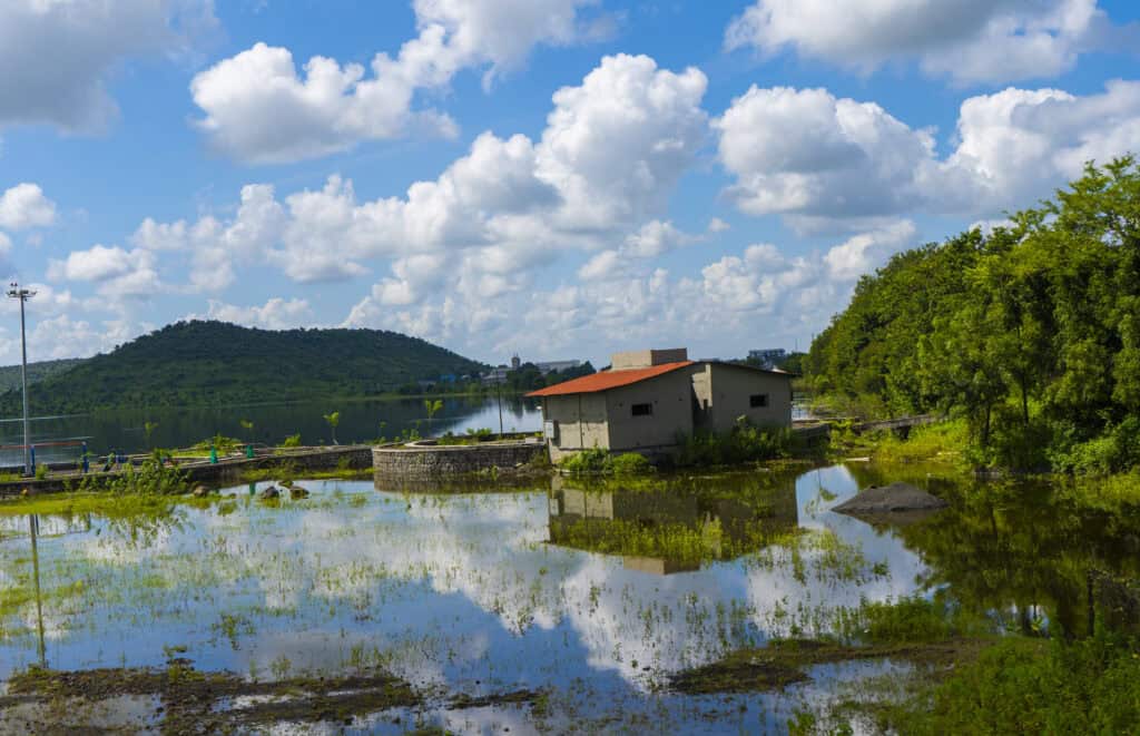 Beautiful landscape view in sunny day