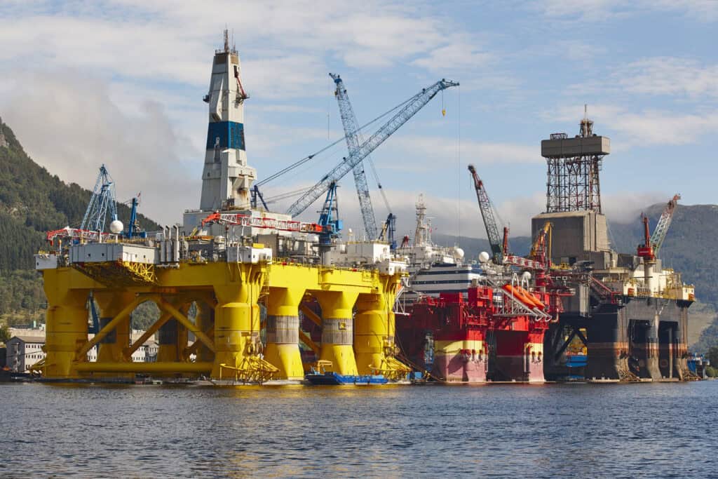 Oil and gas platform in Norway. Energy industry